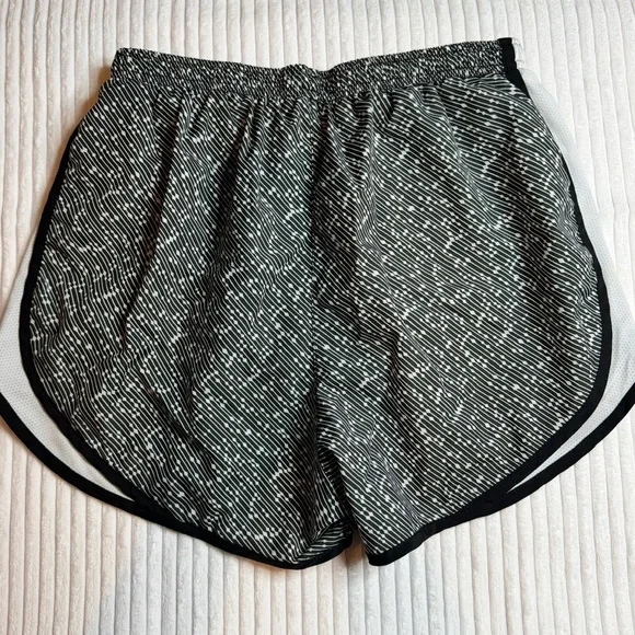 Nike Black and White Athletic Shorts with Curved Hemline - Picture 4 of 4